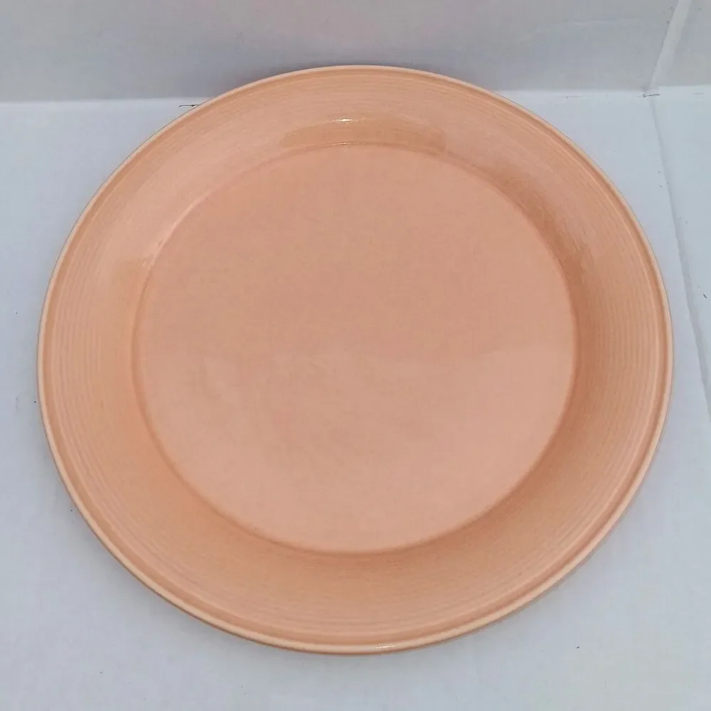 Vintage Nancy Calhoun Light Peach Dinner Plate-Set Of 3-Stoneware-10 5/8